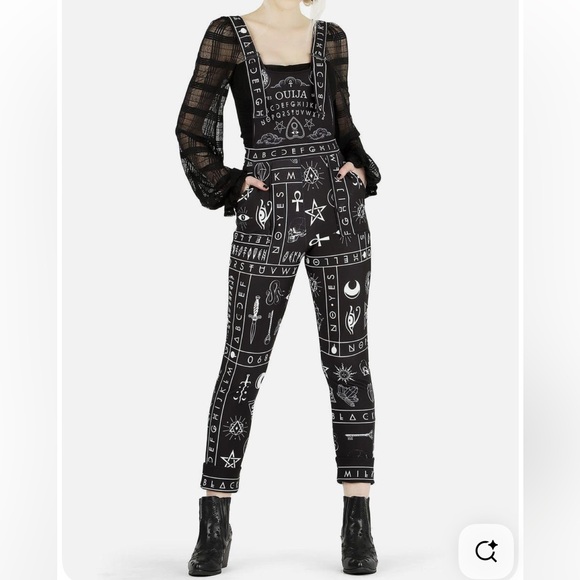 Blackmilk Pants - BlackMilk Ouija Cuffed Overalls